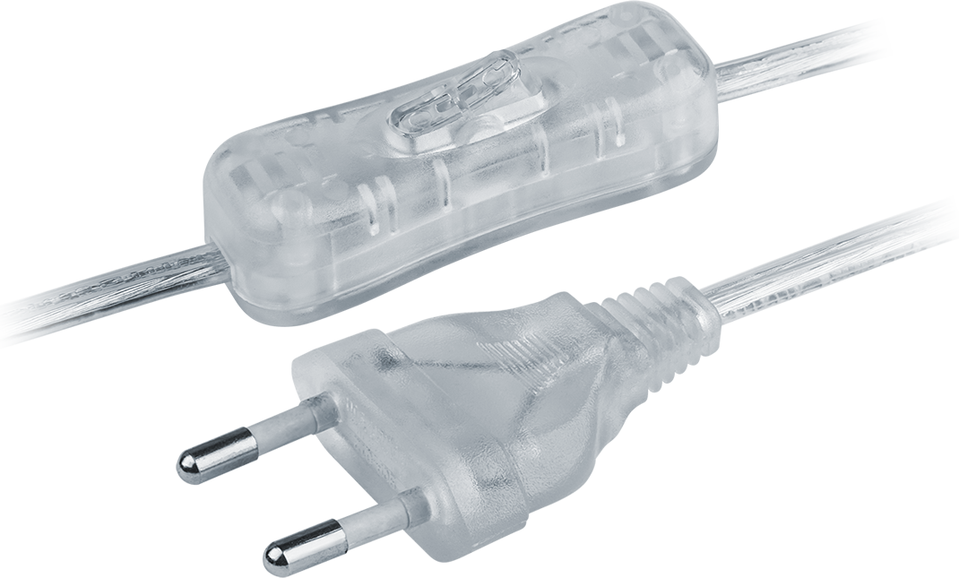 Шнур Navigator NPS-FS-170-2x0.5-TR 1.7м с выкл. прозрачный (200/1/1)