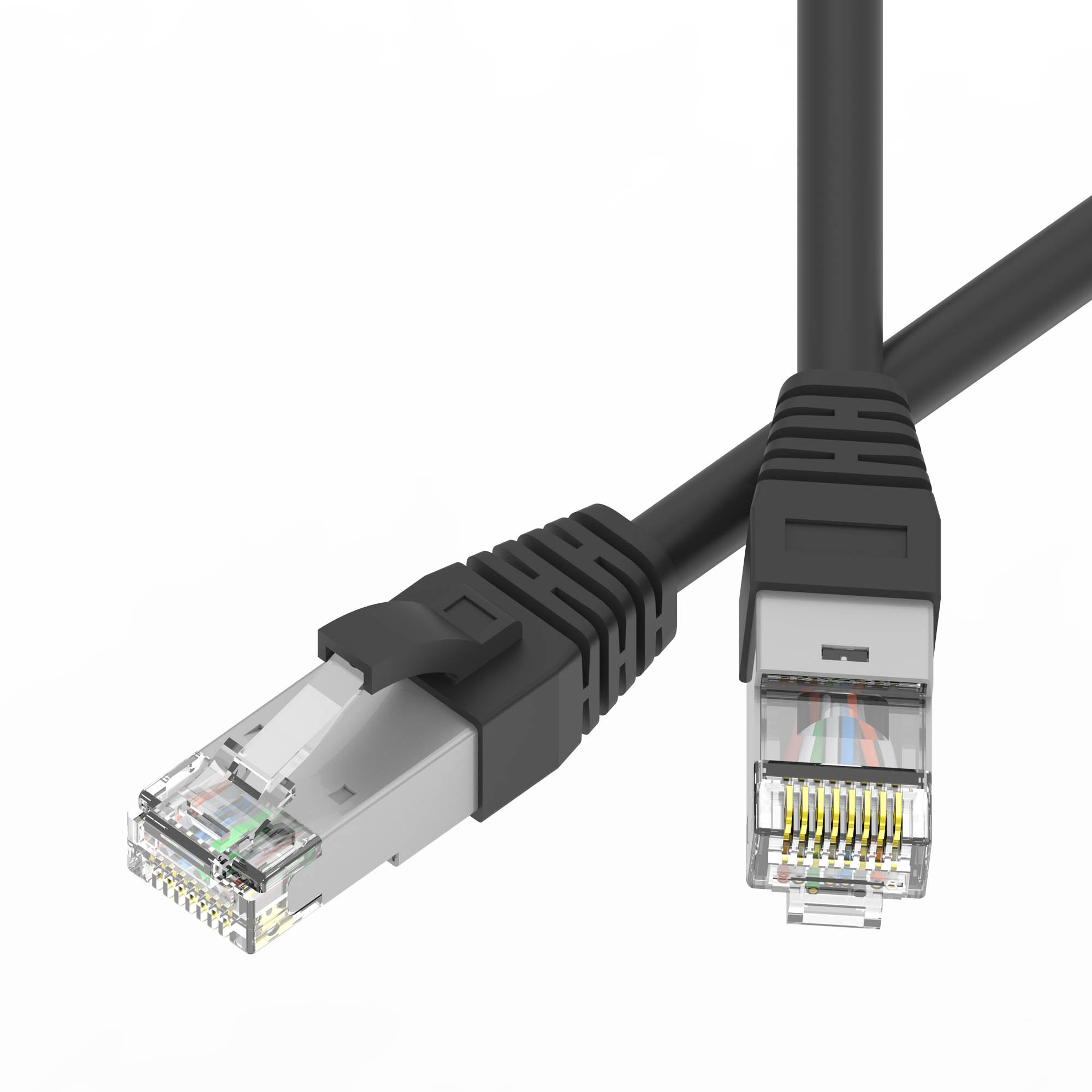 DKC Патч-корд экранированный SLIM CAT6A S/FTP 4х2, 28 AWG, LSZH, чёрный, 2м фото