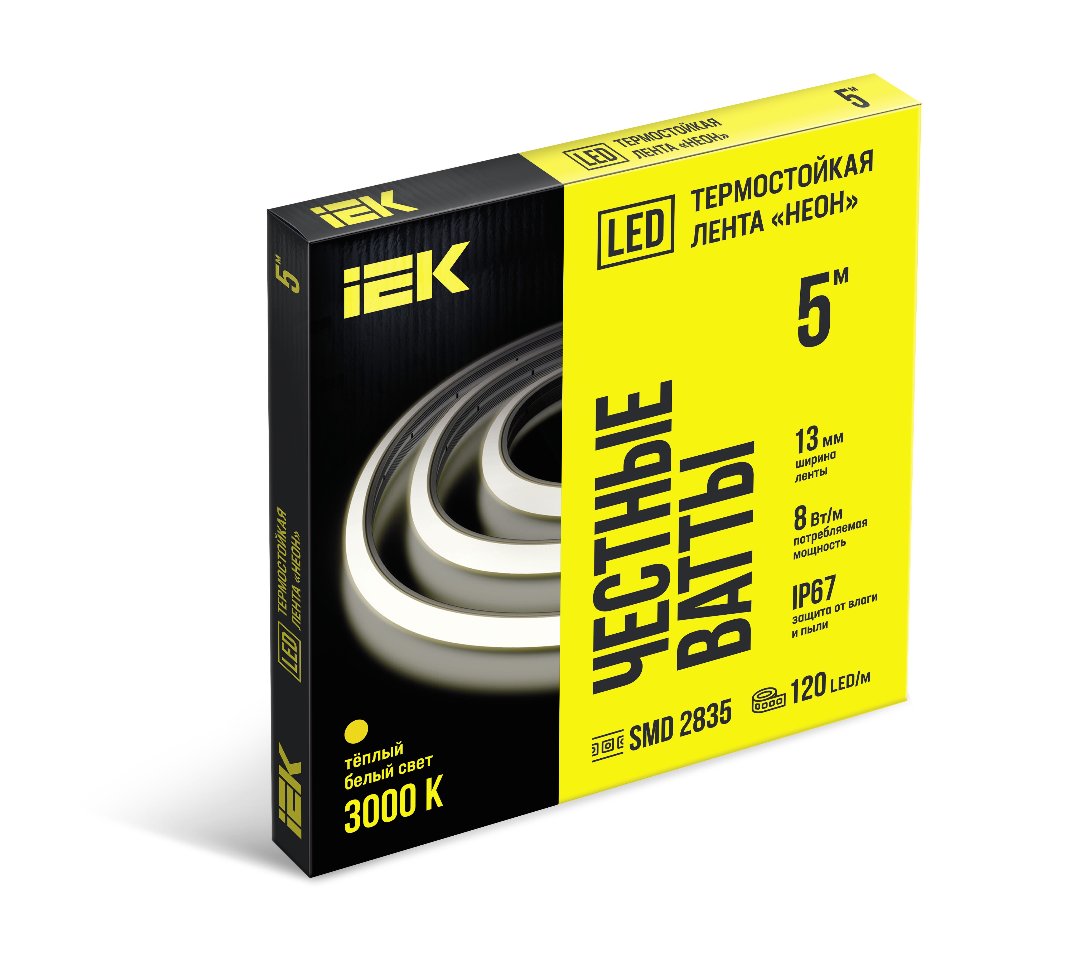 IEK Термонеон 5м 2835-120LED 8Вт/м IP67 13мм 24В 3000K фото