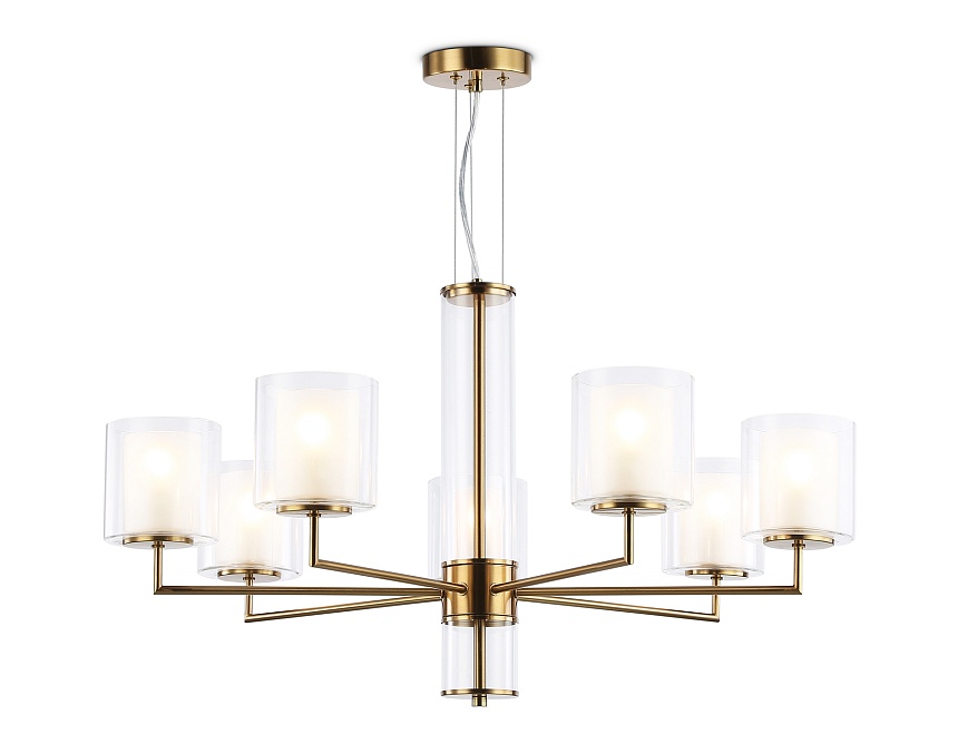 Ambrella Светильник подвесной LH56013/7 BS/FR латунь/белый матовый E14*7 max 40W D790*1260 фото