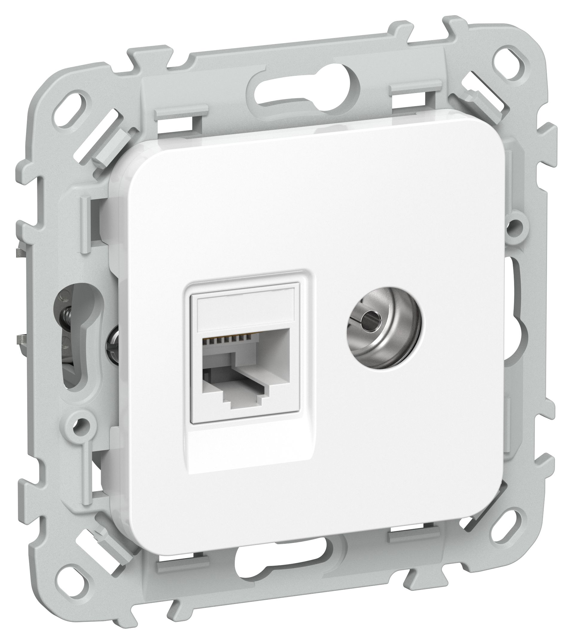 IEK FLITE Белый Розетка 2-местная RJ45/TV категория 5Е UTP фото