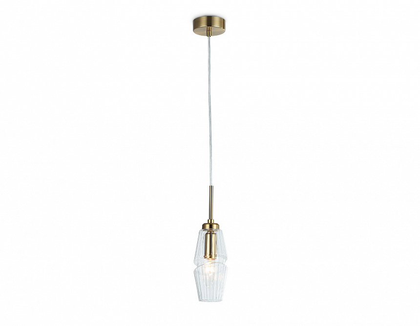 Ambrella Светильник подвесной LH55208 BS/CL латунь/прозрачный E14 max 40W D80*270 фото