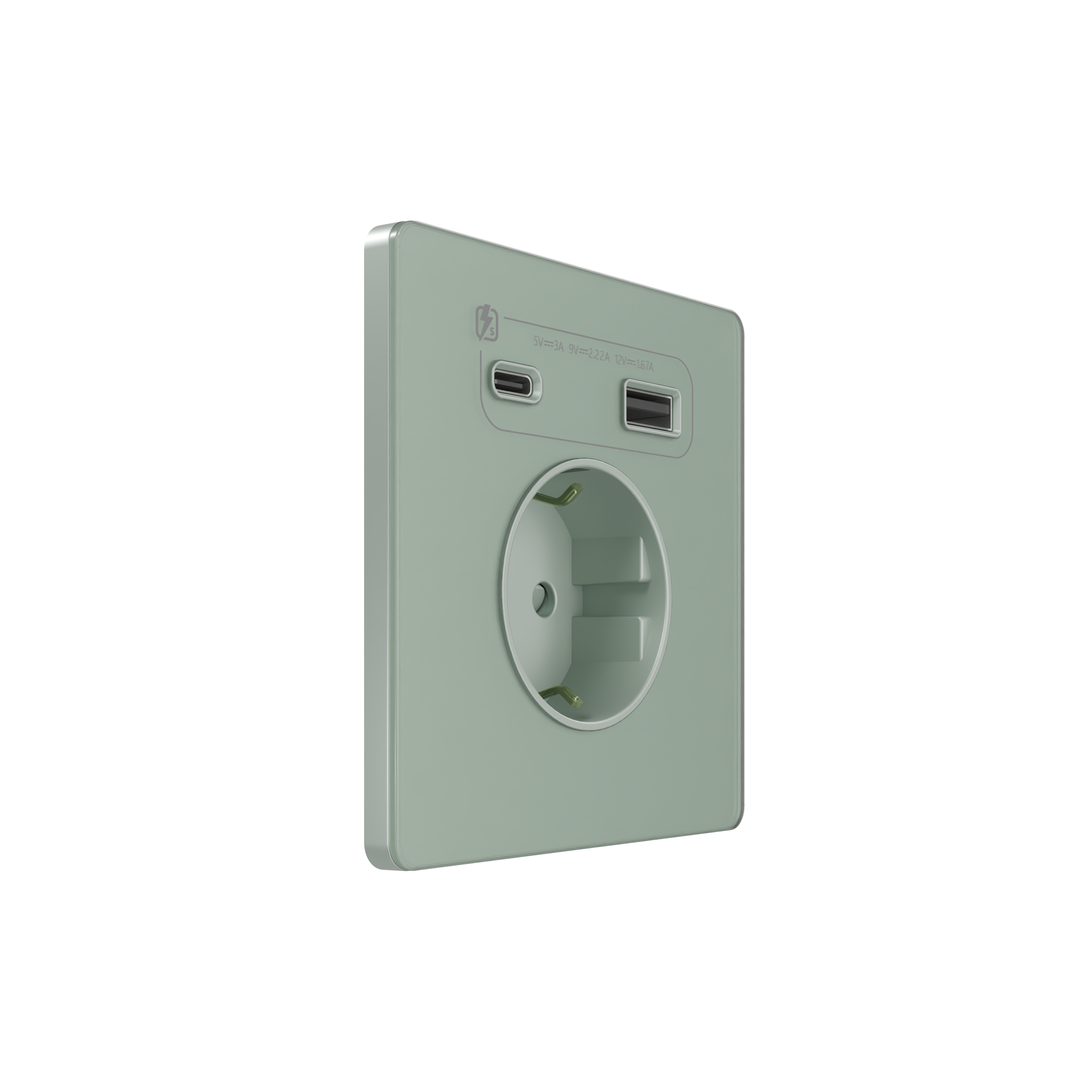 Systeme Electric Systeme Infinity Таежное утро Розетка с заземлением со шт. с USB А+С 20Вт фото