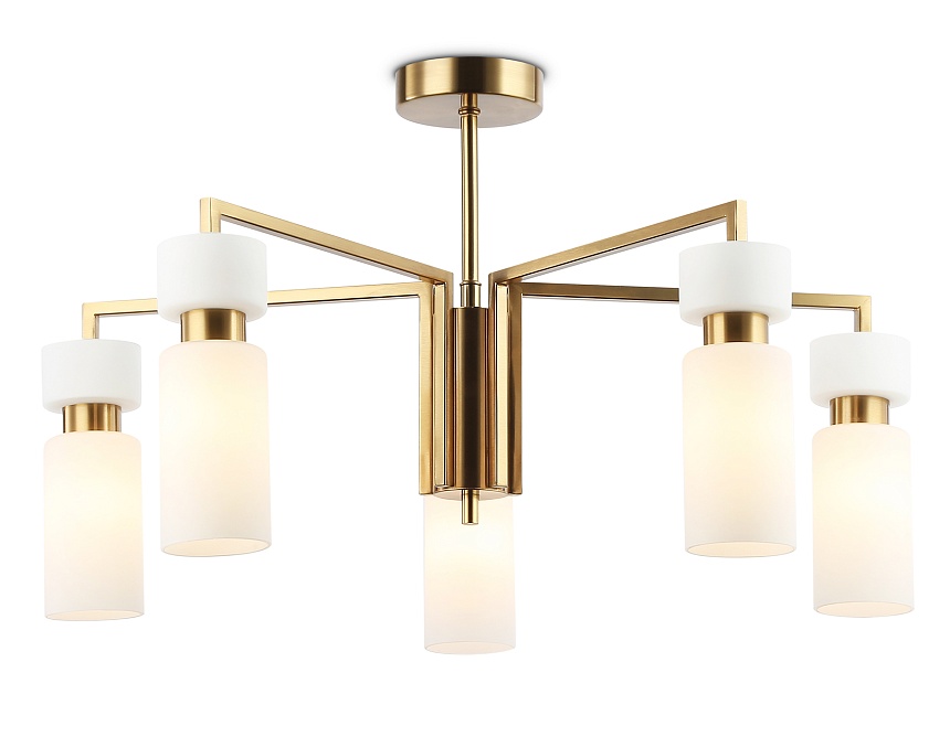 Ambrella Светильник на штанге LH56124/5 BS/FR латунь/белый матовый E14*5 max 40W D605*350 фото