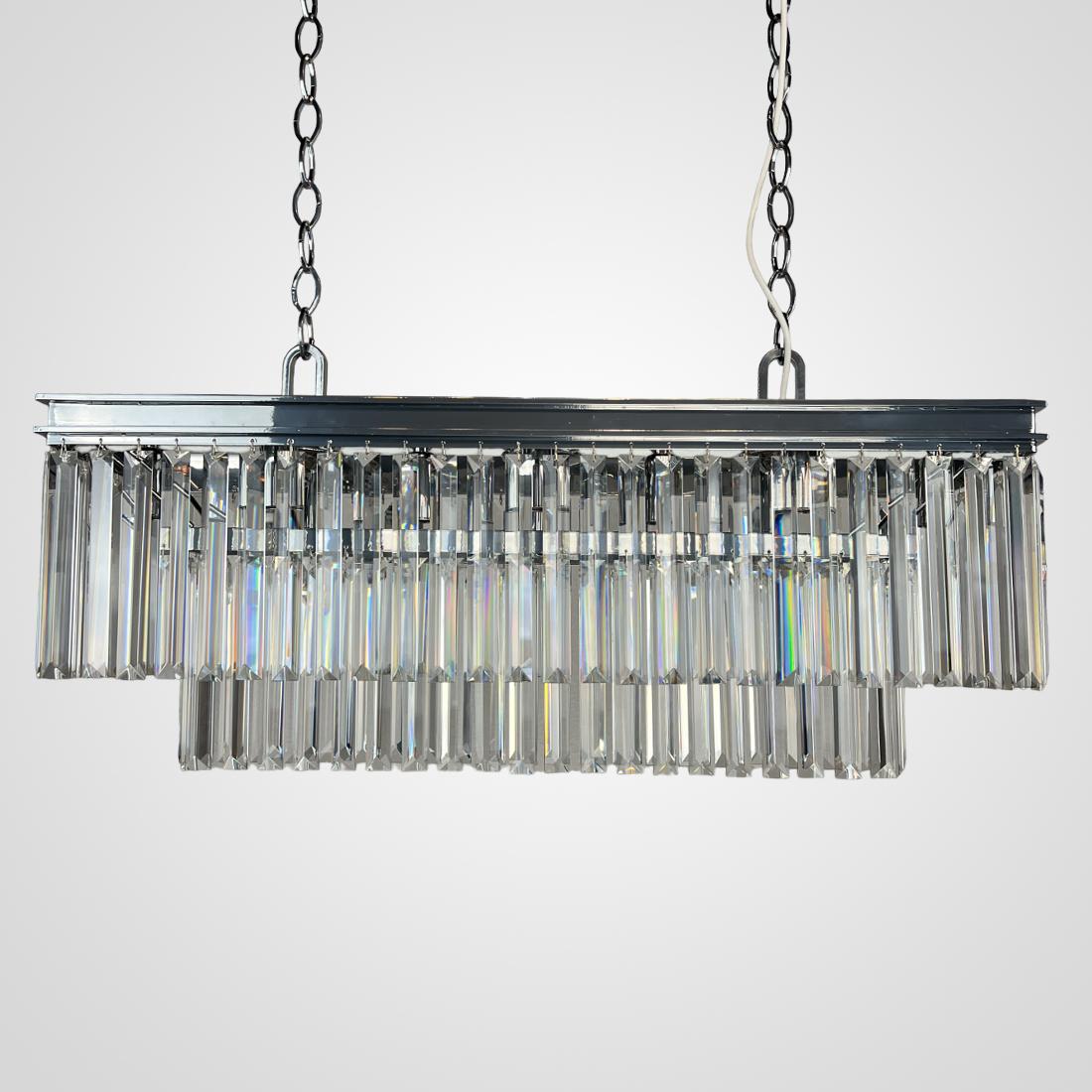 ImperiumLoft Люстра RH 1920S ODEON CLEAR GLASS FRINGE chrome фото