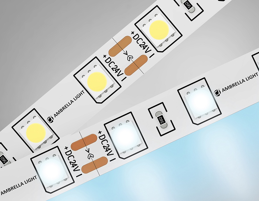Ambrella Светодиодная лента GS4003 5050 60Led/ 14.4W m/ 24V IP20 6500K 5m (2 конт.) фото
