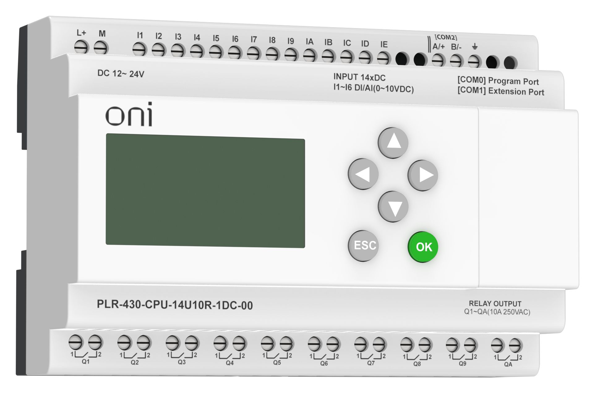 IEK ONI ПЛК 430 Модуль ЦПУ 8 DI 6 UI 10 RO 24В DC с экраном. фото