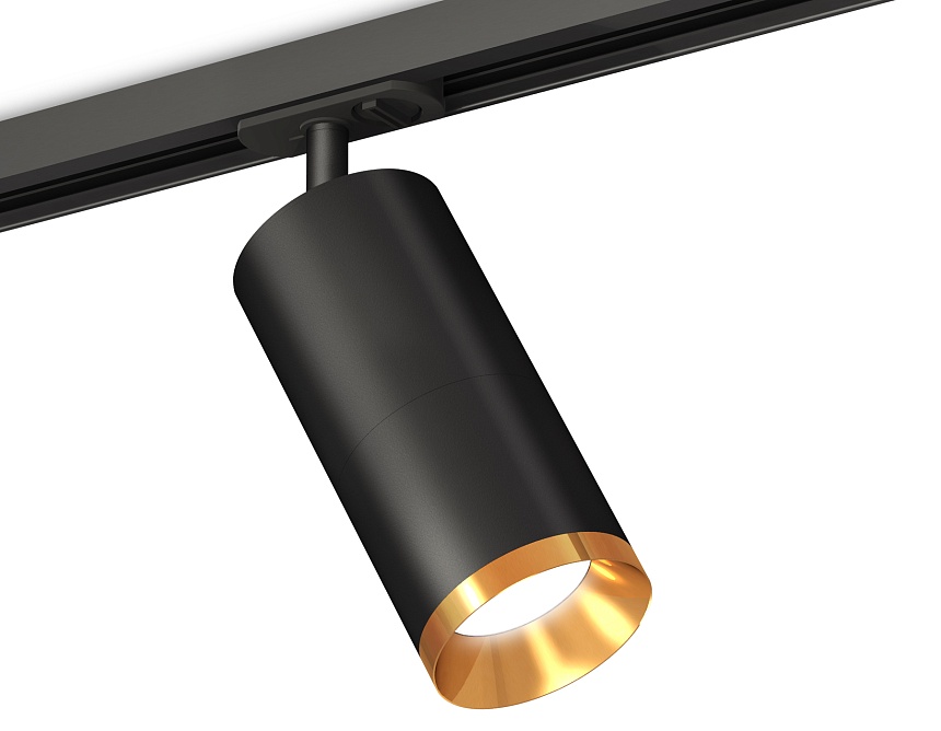Ambrella Комплект трекового светильника XT7402101 SBK/PYG черный песок/золото желтое полированное MR16 GU5.3 (A2537, C7422, A2011, C7402, N7034) фото