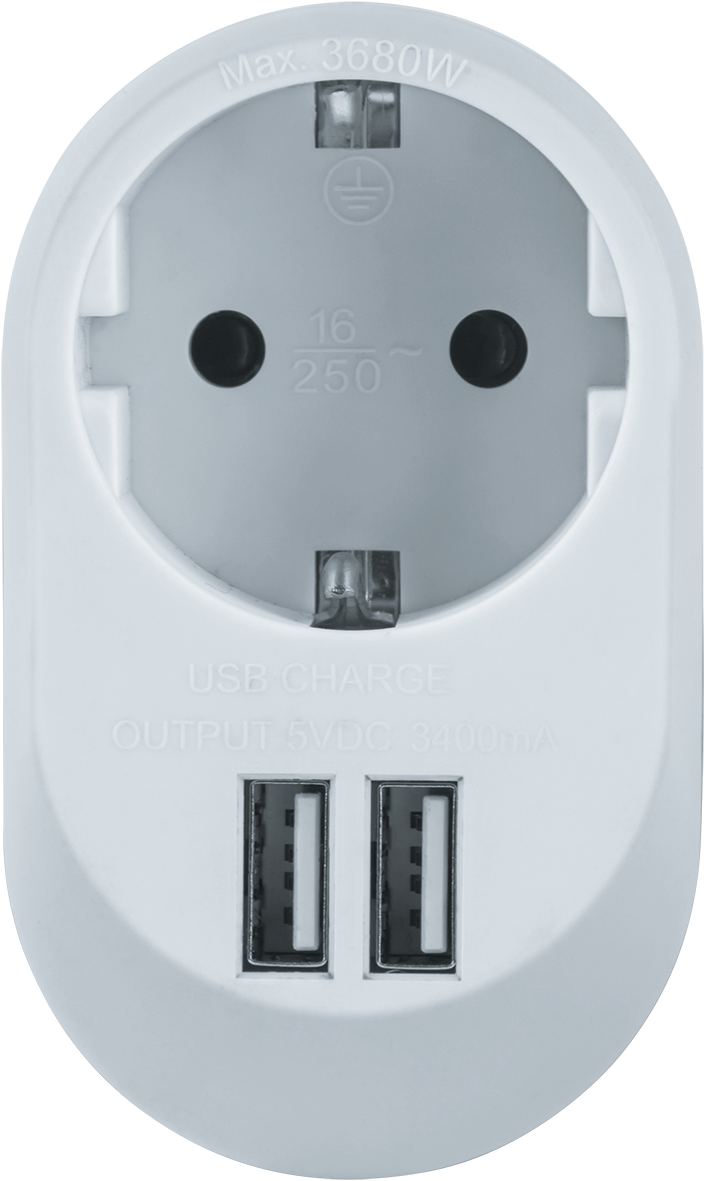 Адаптер Navigator NAD-USB01-1E-C-WH с/з 1 гн. USB3.4A (60/1/1) SALE2