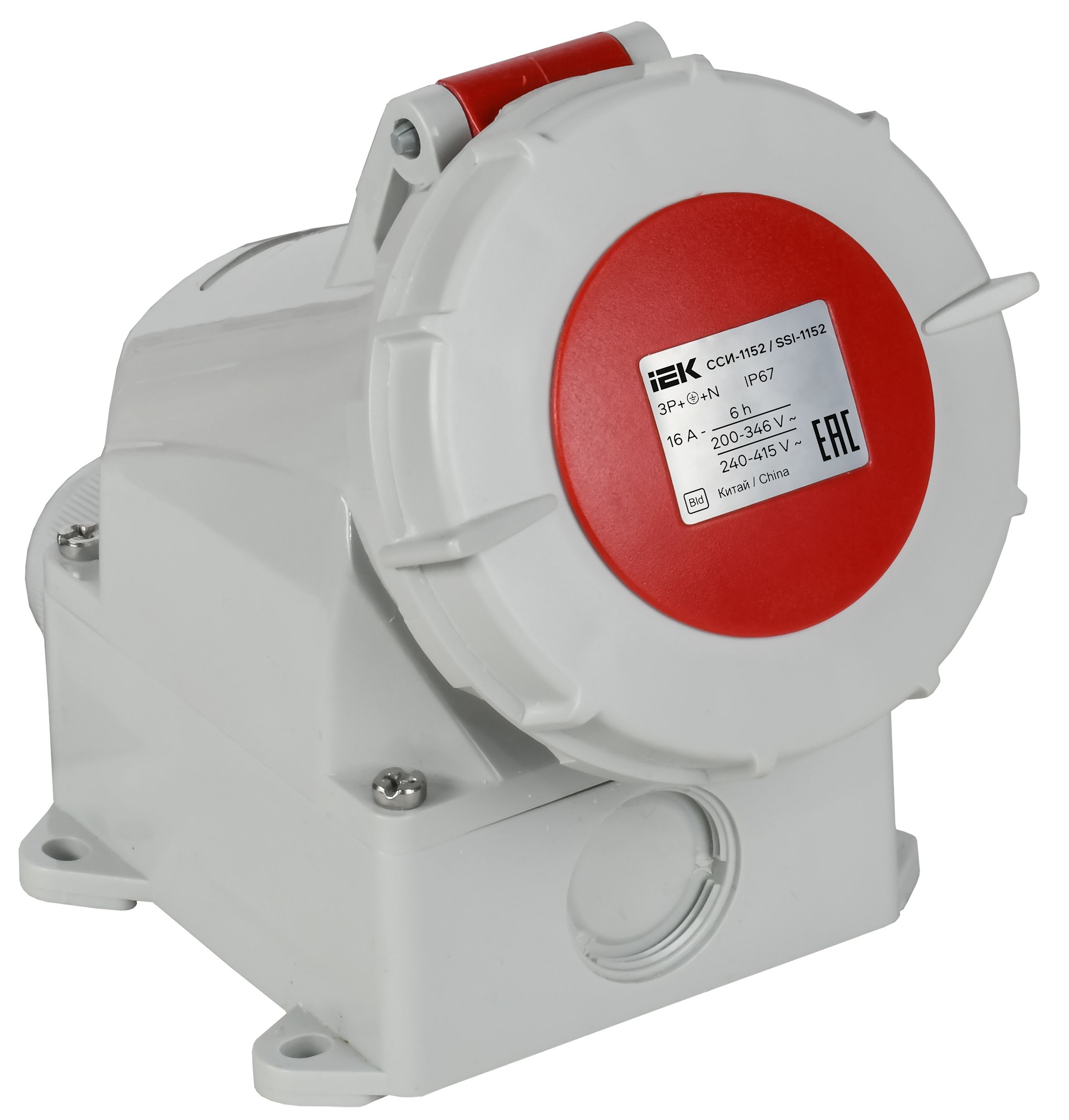 Розетка стц. ССИ-1152 16А-6ч 380В 3P+PE+N IP67 IEK фото