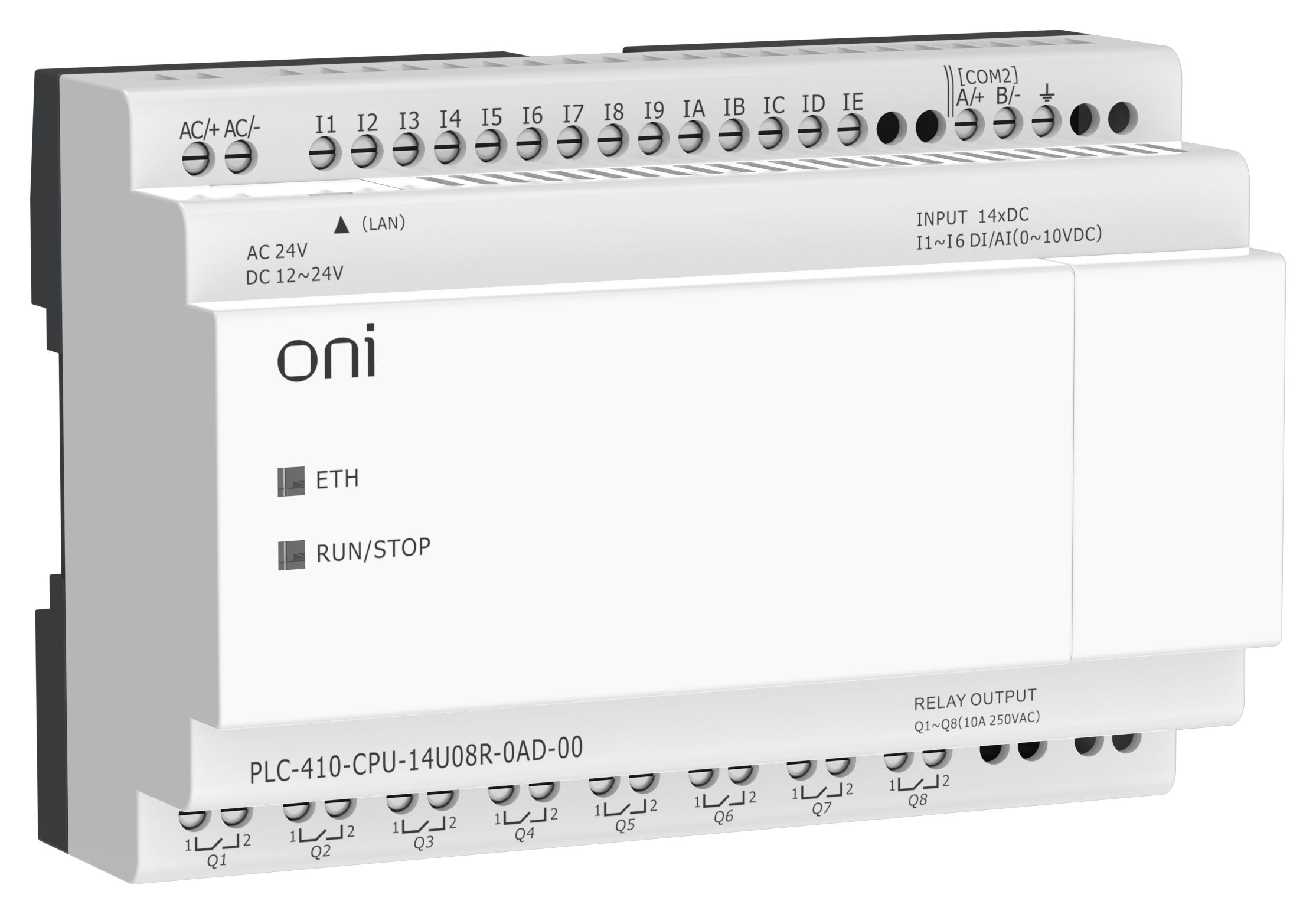 IEK ONI ПЛК 410 Модуль ЦПУ 8 DI 6 UI 8 RO 24В DC или AC EP фото