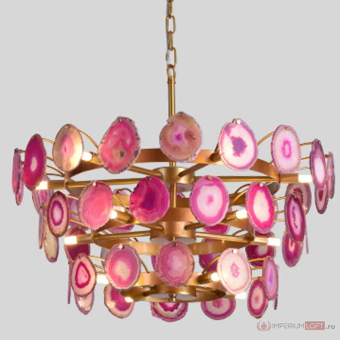 ImperiumLoft Люстра Agate Burst Chandelier 3 Round pink D70 фото