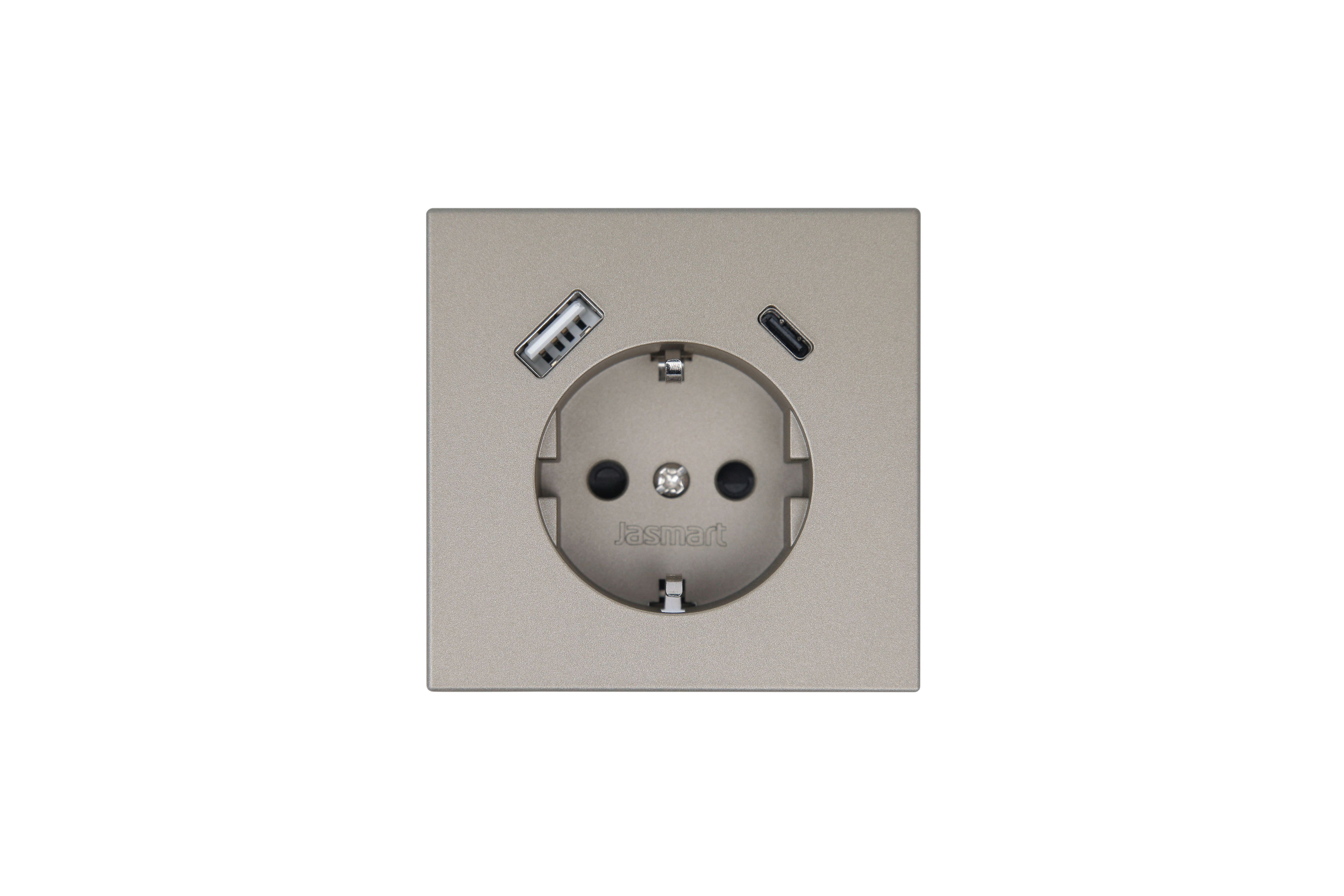 Jasmart FD Бронза Розетка с/з со шторками 16A c USB A+C 25W фото