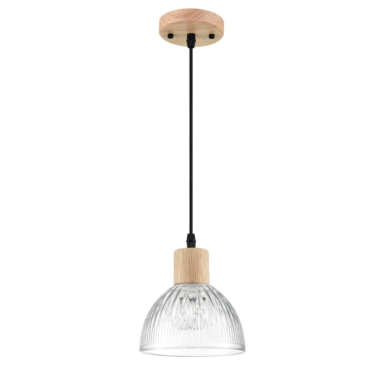 Lumion 8055/1A SUSPENTIONI LN25 310 дерево/прозрачный металл/стекло Подвесной светильник E27 1*60W 220V NATANA фото