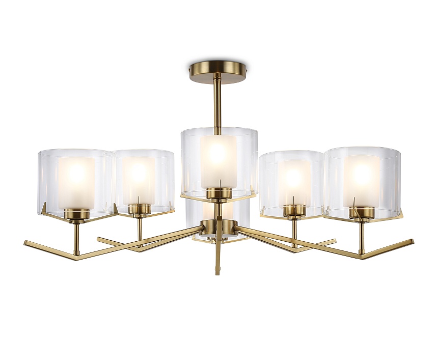 Ambrella Светильник подвесной LH57008/6 BS/FR латунь/белый матовый E14/6 max 40W D850*420 фото