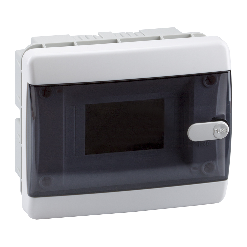 КЭАЗ Корпус пластиковый Встраиваемый OptiBox P-CVK-1-06-IP41 Прозрачная черная дверь. фото