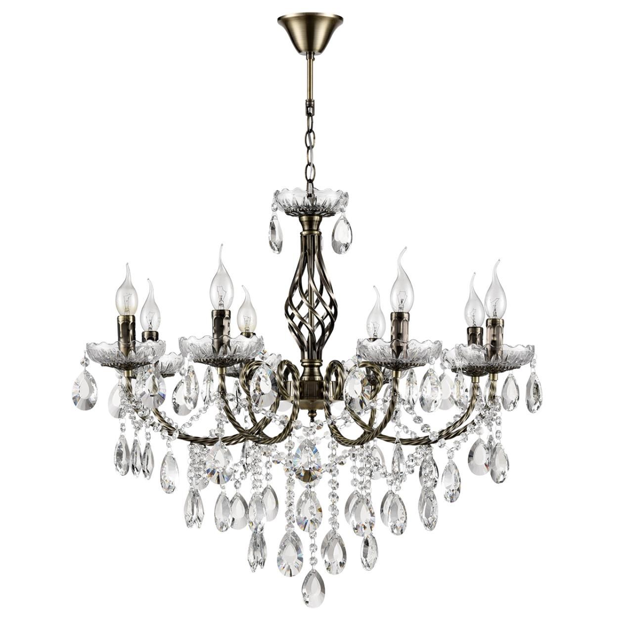 Lumion 8190/8 CLASSI LN25 античная бронза, металл/хрусталь Люстра E14 8*40W 220V LINN фото