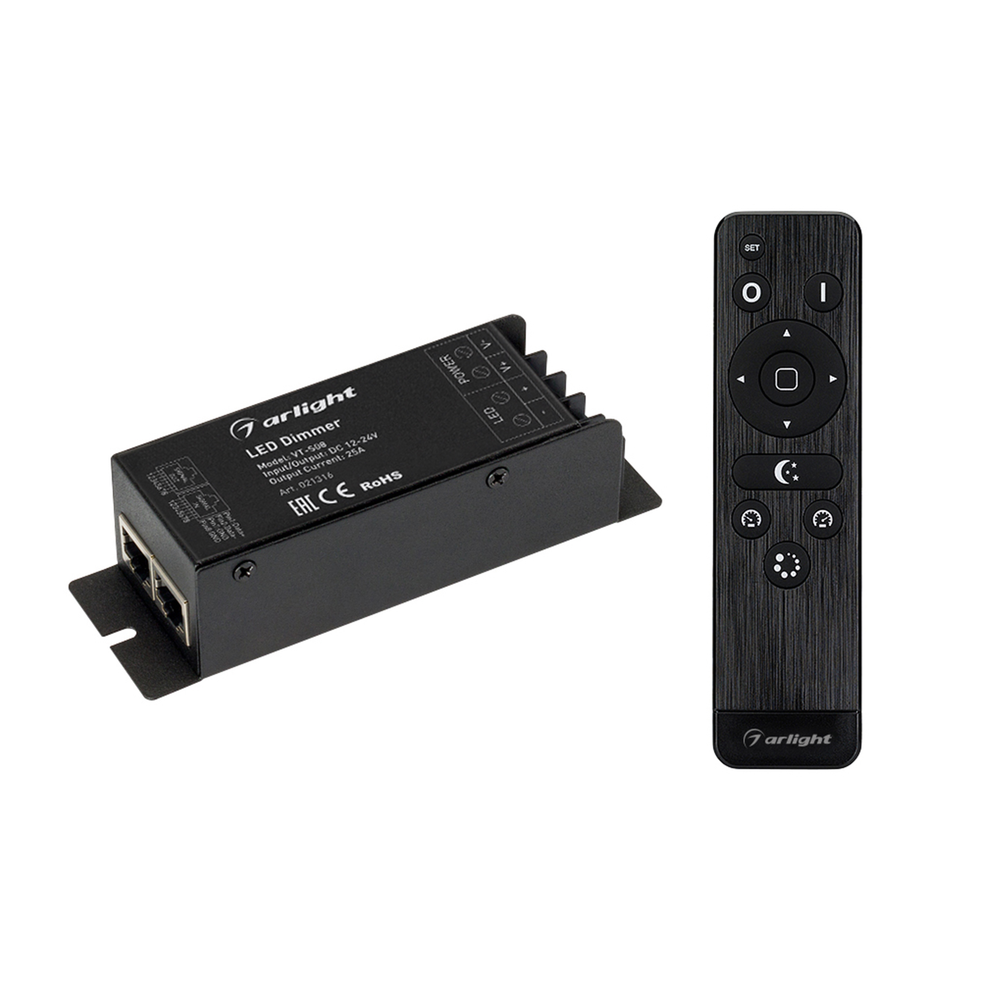 Arlight Диммер VT-S08-1x25A (12-24V, ПДУ Стик 12кн, RF) (IP20 Металл, 3 года) фото