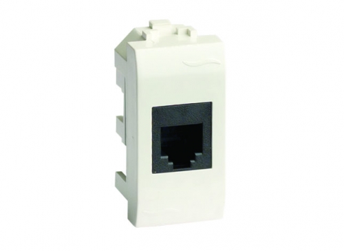 DKC Brava Компьютерная розетка RJ45 кат.5e экран., 8P8C, Brava, белая, 1мод фото