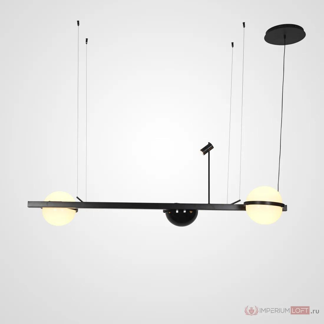 ImperiumLoft Реечный светильник PALMA Wall lamp 2 шара + 1 вазон горизонтальная фото