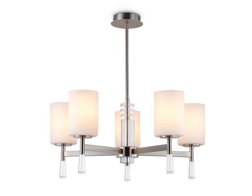 Ambrella Светильник подвесной LH56251/5 SN/FR никель/белый матовый E27/5 max 60W D600*590 фото