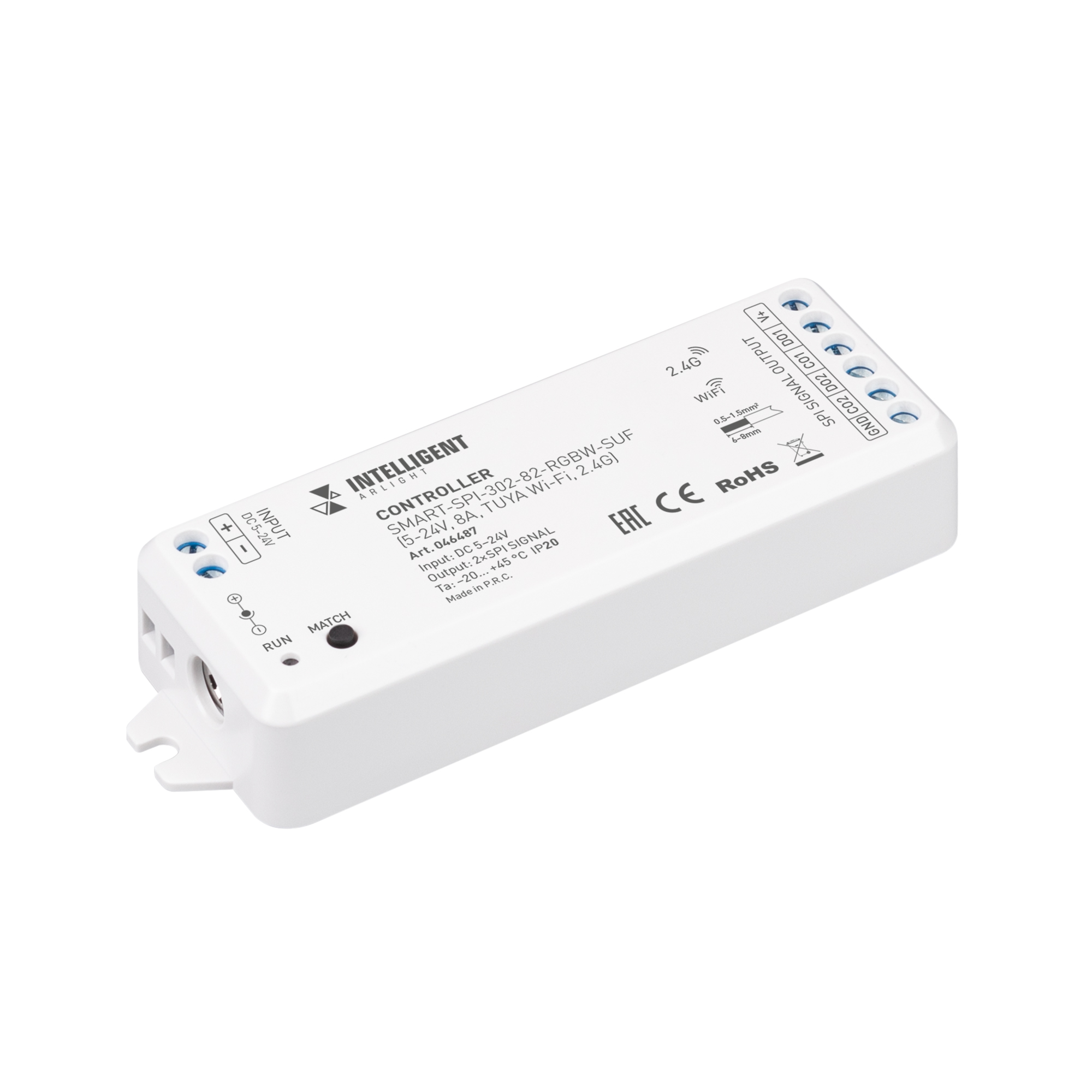 Arlight INTELLIGENT Контроллер SMART-SPI-302-82-RGBW-SUF (5-24V, 8A, TUYA Wi-Fi, 2.4G) (IARL, IP20 Пластик, 5 лет) фото