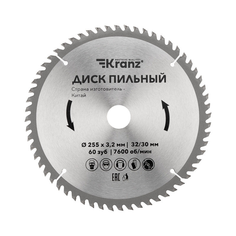 KRANZ Диск пильный 255 мм x 60 зуб x 32/30 мм фото