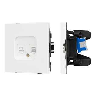 Arlight Механизм компьютерной розетки двойной SCT-TENDO-MPC2-SFPL-WH (RJ-45, CAT6) (-) фото
