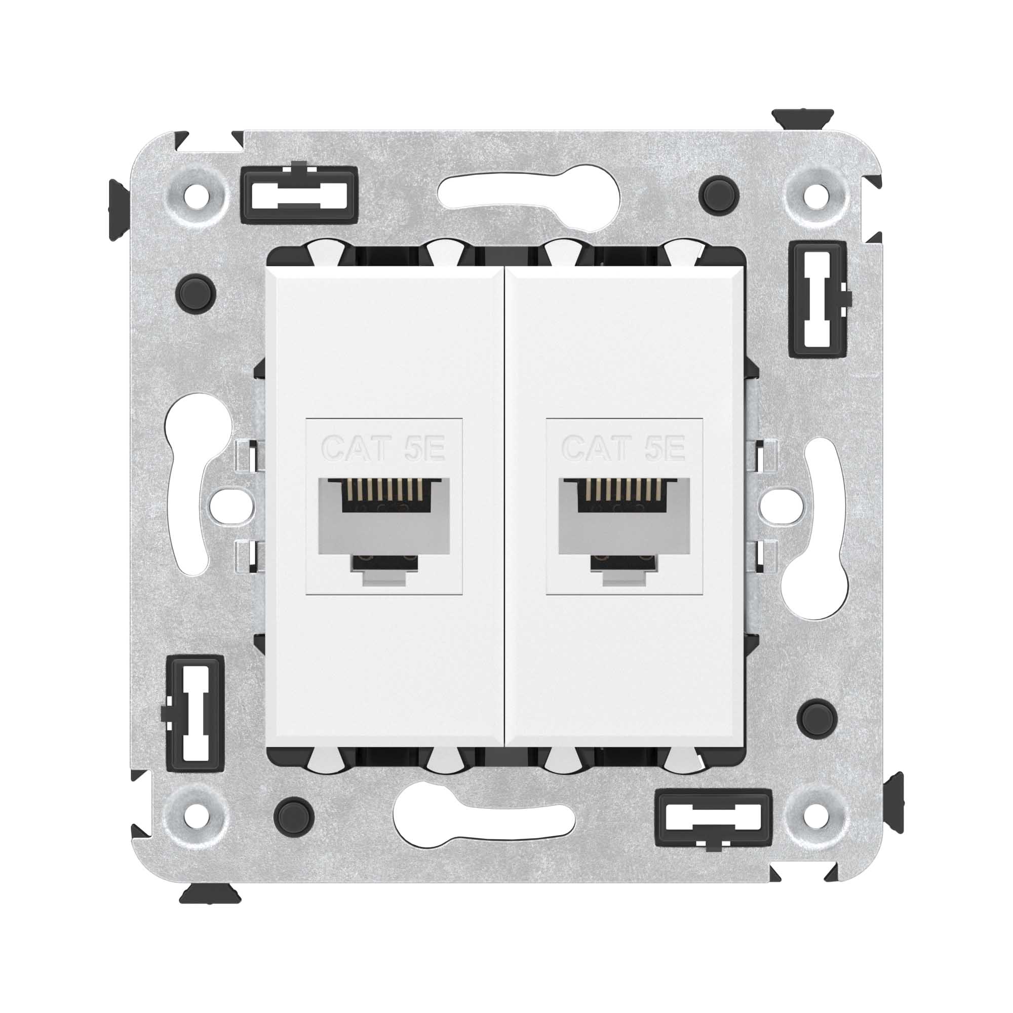 DKC Avanti Компьютерная розетка RJ-45 без шторки в стену, кат.5е двойная, 