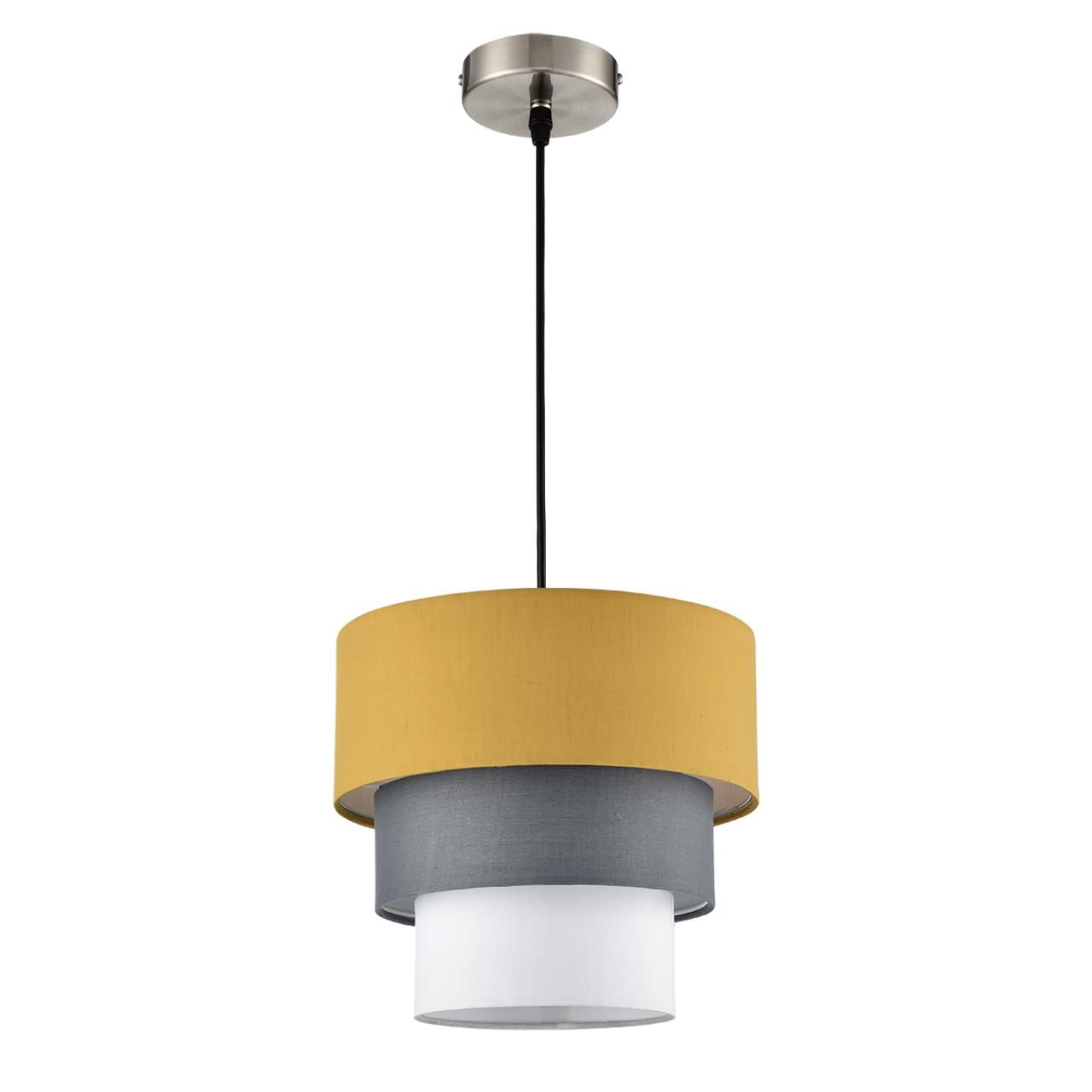Lumion 8038/1 MODERNI LN24 никель/желтый/серый/белый, металл/текстиль Подвесной светильник Е27 60W 220V ILAIDA фото