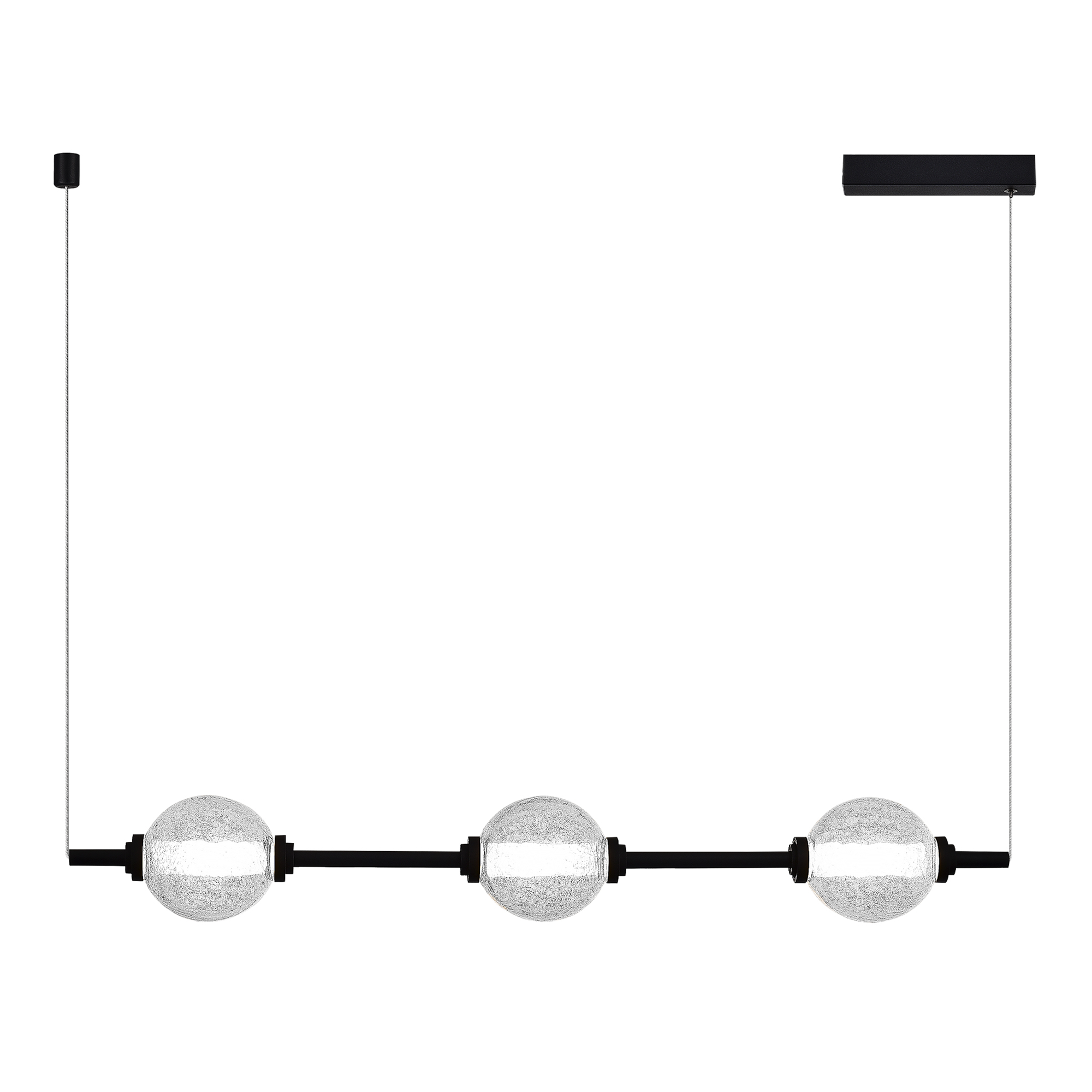 ST LUCE SL6120.403.03 Светильник подвесной Черный/Прозрачное кракелированное стекло LED 3*8,5W 3000K фото