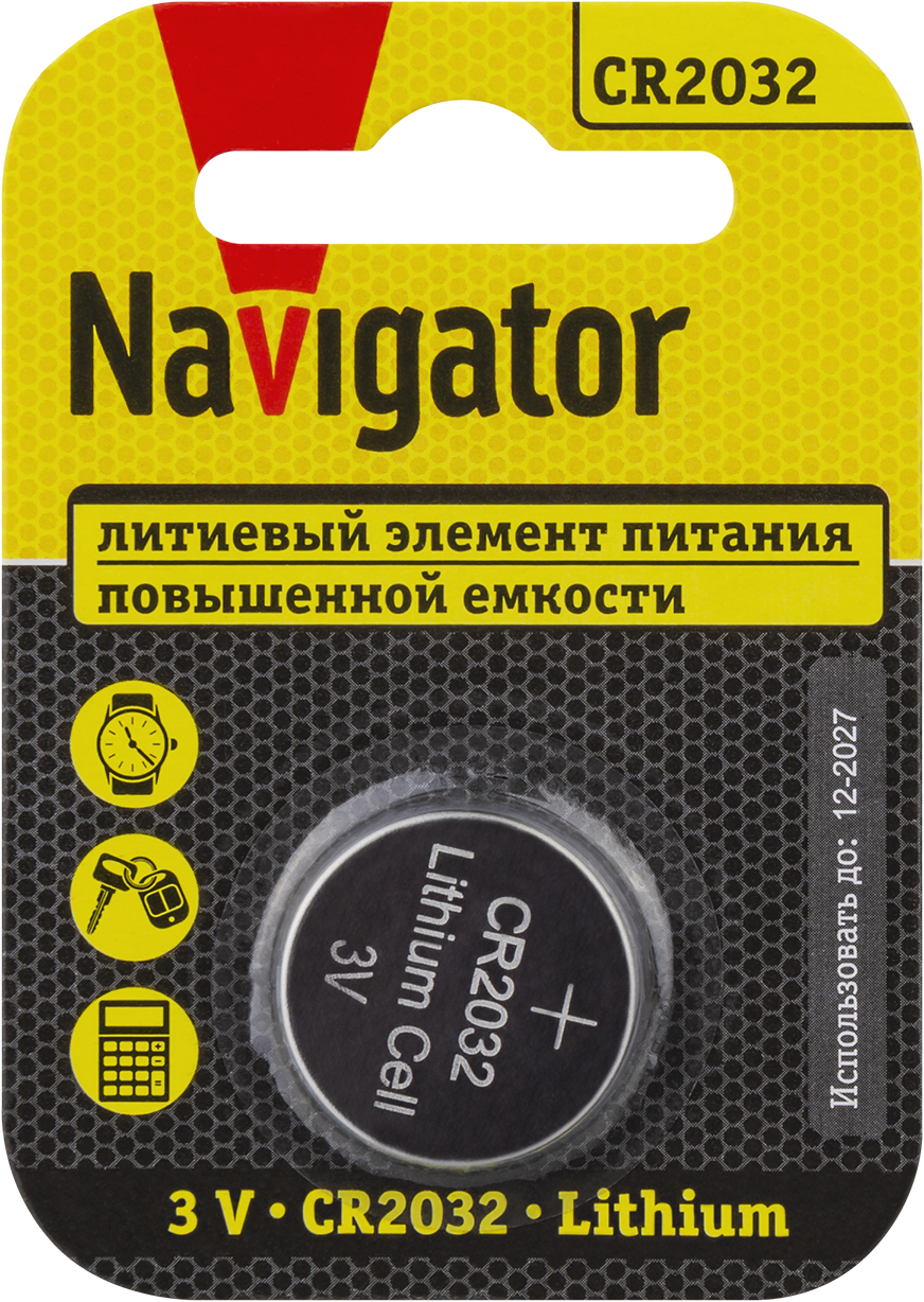 Элемент питания Navigator NBT-CR2032-BP1 (720/12/1)