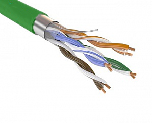 SPL Кабель витопарный, категории 6, U/UTP, 4 пары, 23 AWG, LSZH нг(A)-HFLTX, для внутренней прокладки,зеленый, коробка 305 м фото