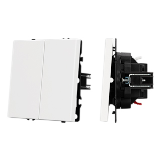 Arlight Механизм выключателя двухклавишный проходной SWT-NOBE-MKP2-SFPL-WH (230V, 10A) (Белый кварц) фото