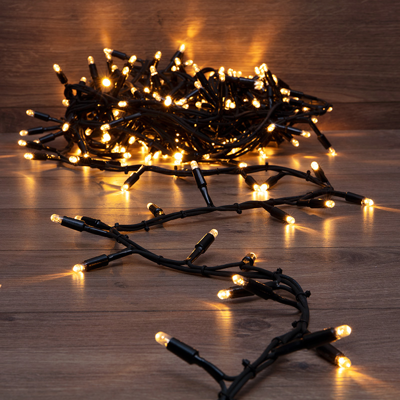 NEON-NIGHT Гирлянда «Кластер» 10 м, 200 LED, черный каучук, IP67, соединяемая, цвет свечения теплый белый фото