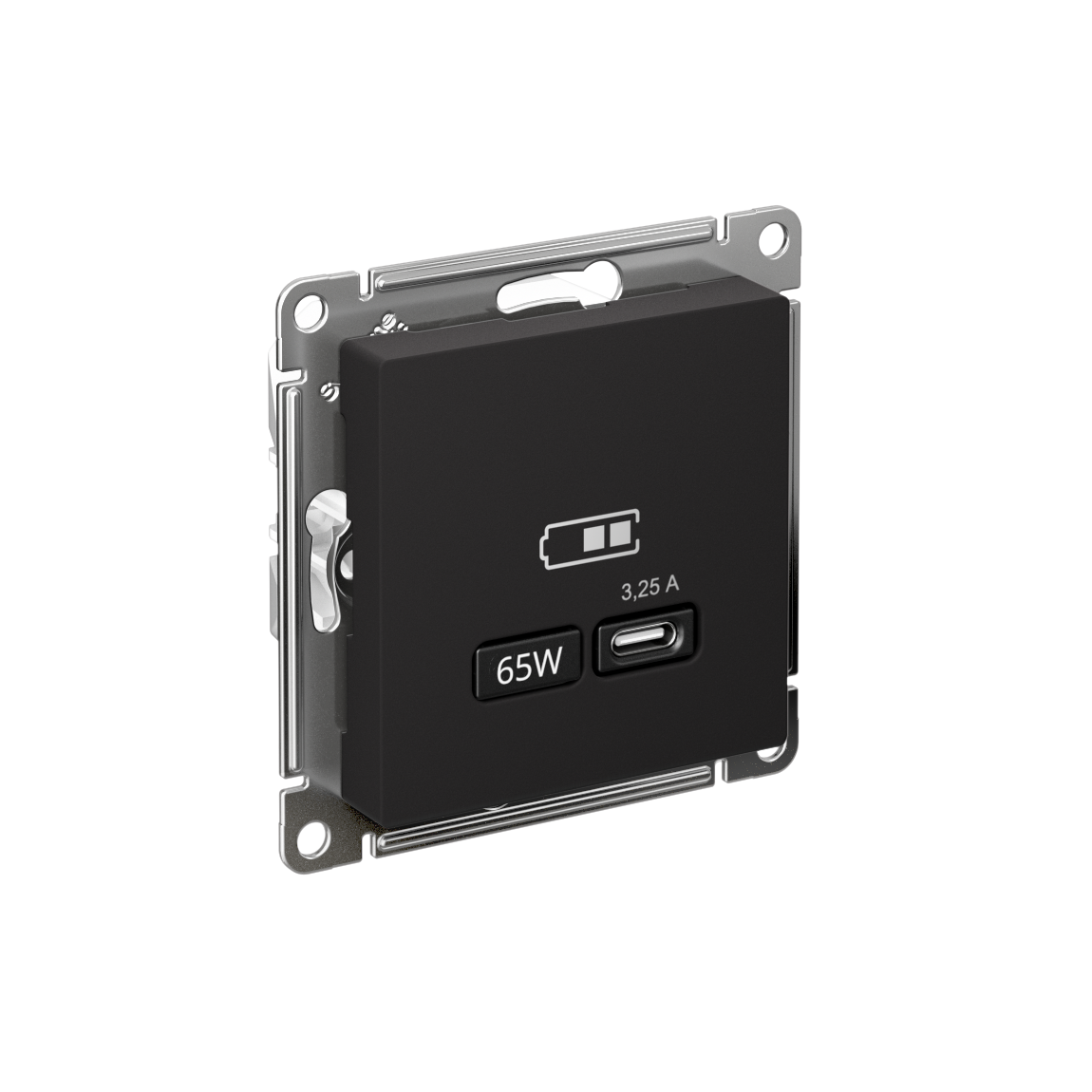 Systeme Electric AtlasDesign Карбон USB Розетка тип-C 65W высокоскор.заряд. QC, PD, мех. фото