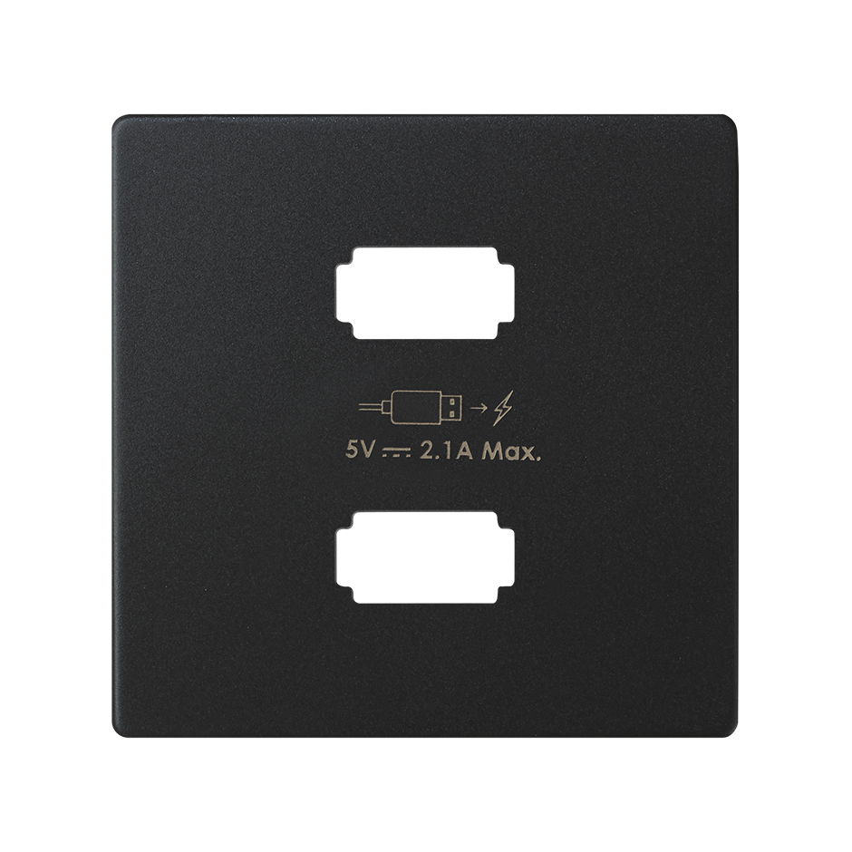 Simon 82 Concept Матовый черный, Накладка для зарядного устройства 2xUSB фото