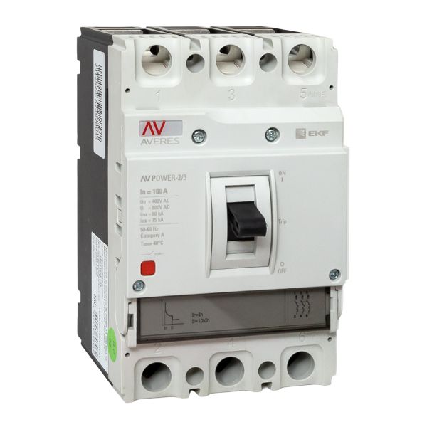 EKF Выключатель автоматический в литом корпусе AV-POWER-2/3 100А 80кА TR фото