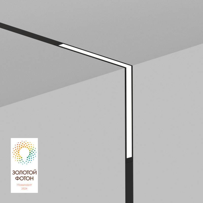Denkirs DK8015-BK Угловой трековый светильник SMART LINEAR со светодиодом, L312*312, 220V, 18W, 3000-6000К, 120°, IP20, черный фото