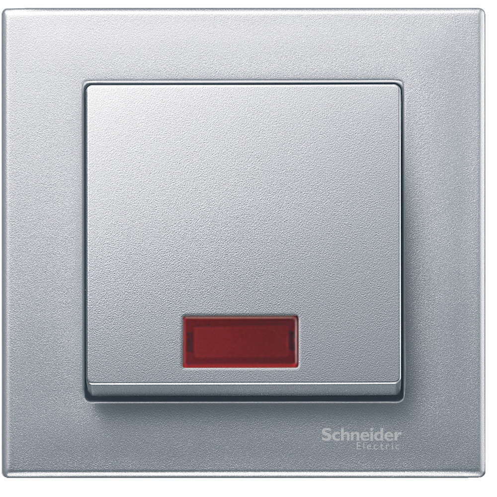 Schneider Electric Merten SM Алюминий Клавиша 1-ая с окошком, без линзы фото