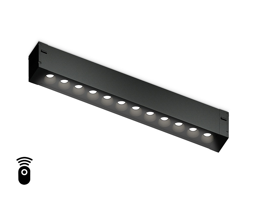 Ambrella Светильник светодиодный диммируемый для шинопровода Magnetic 220V GL1302 BK черный IP20 12W 3000K-6400K 24° 232*25*42 (Без ПДУ) фото