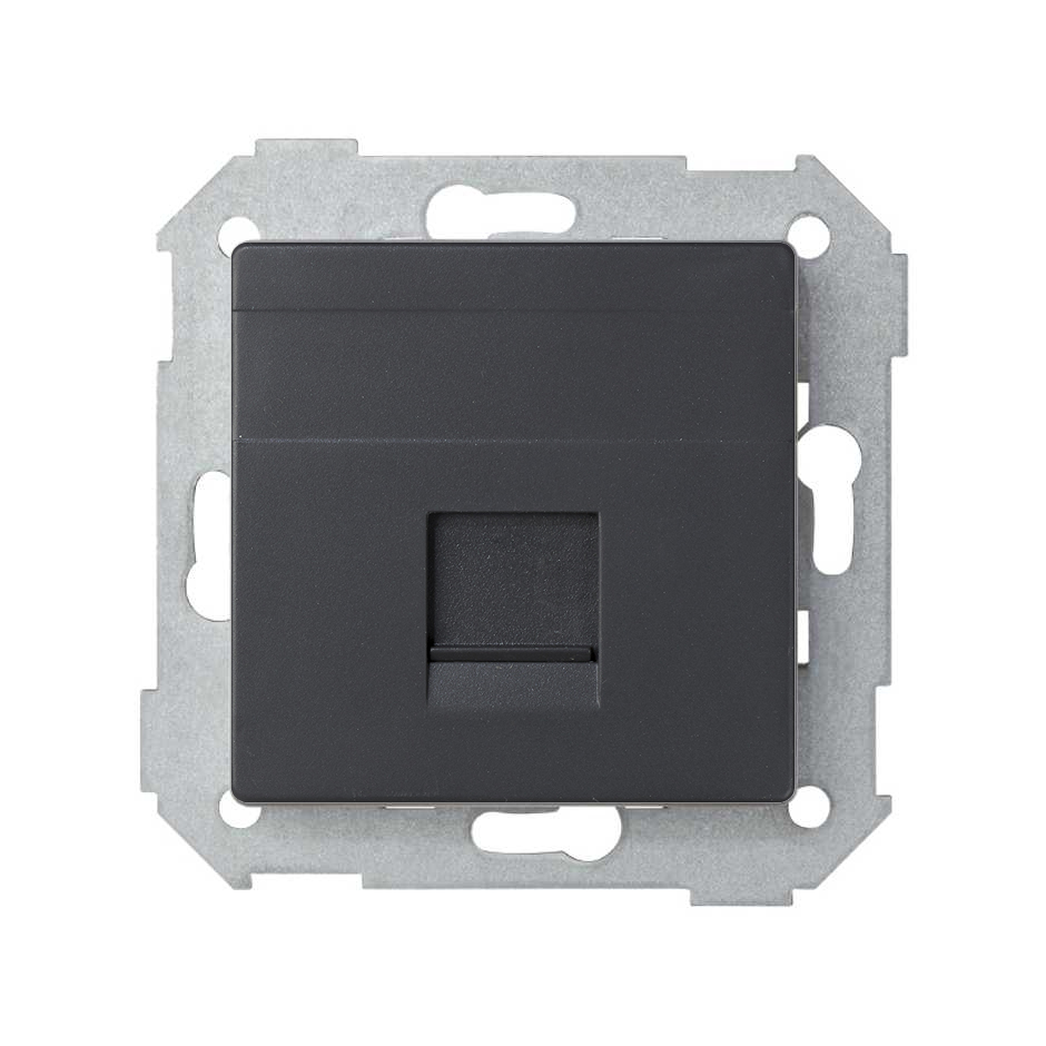 Simon 75 Мех Графит Адаптер на 1 RJ-45 75540-, 75541-, 75528-, 75544-39 АМР фото