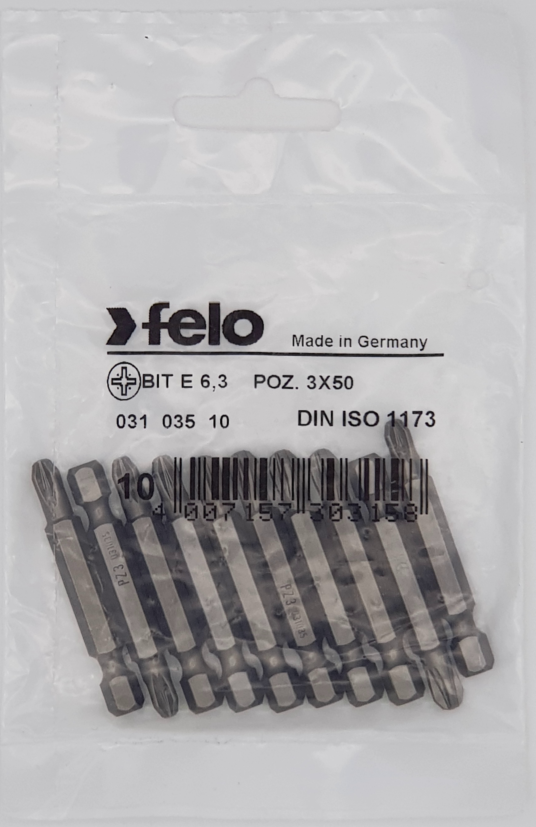Felo Бита крестовая серия Industrial PZ 3X50, 10 шт 03103510 фото
