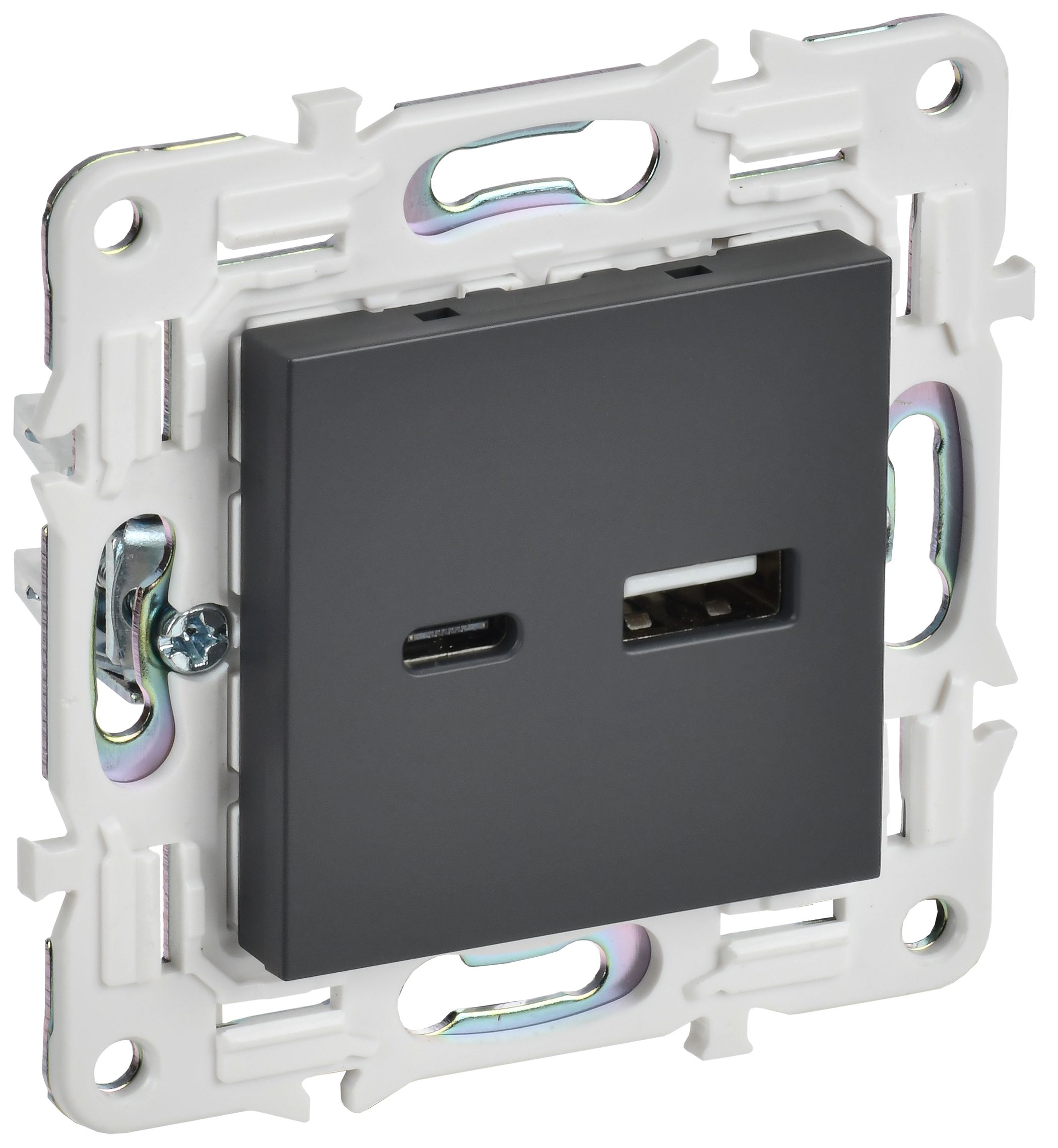 IEK SKANDY Титан Розетка USB A+C 3,1А SK-R14T фото
