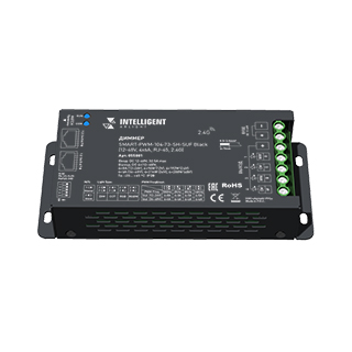 Arlight INTELLIGENT ARLIGHT Диммер SMART-PWM-104-73-SH-SUF Black (12-48V, 4x6A, RJ-45, 2.4G) (IARL, IP20 Металл, 5 лет) фото