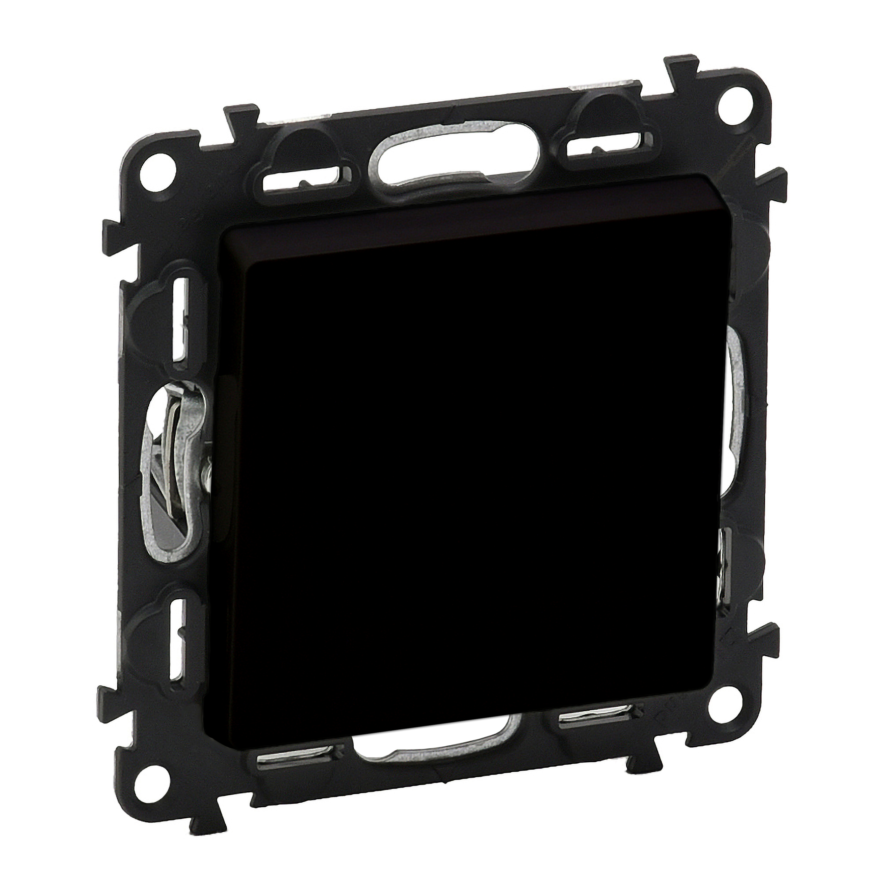 Legrand Valena LIFE Black. Переключатель промежуточный 10АХ 250В. С лицевой панелью. Винтовые зажимы. Антрацит.. фото