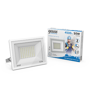 Gauss Прожектор Elementary 50W 4500lm 6500K 200-240V IP65 белый LED фото