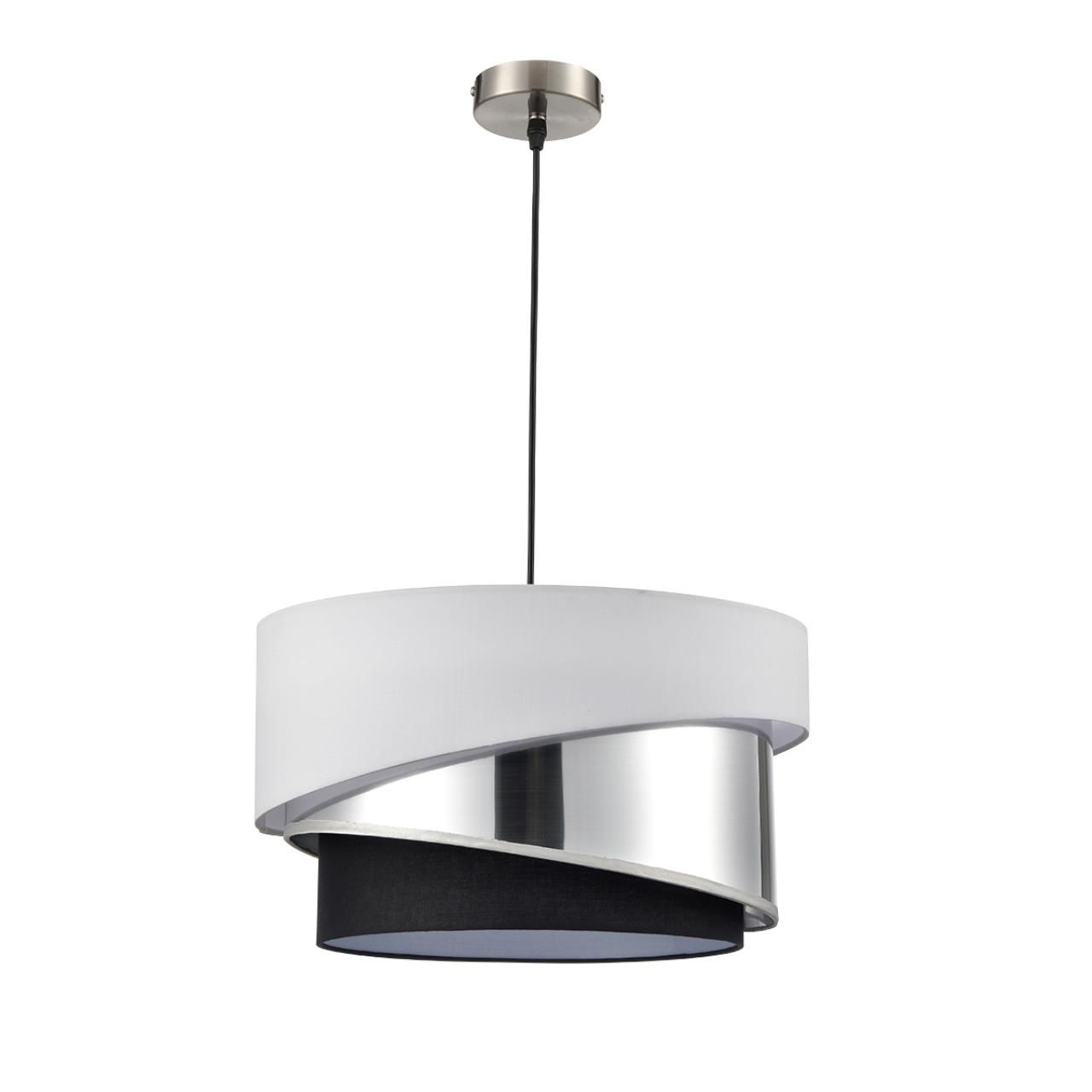 Lumion 8040/3 MODERNI LN24 никель/белый/серебро/черный, металл/текстиль Подвесной светильник Е27 3*60W 220V INDIRA фото
