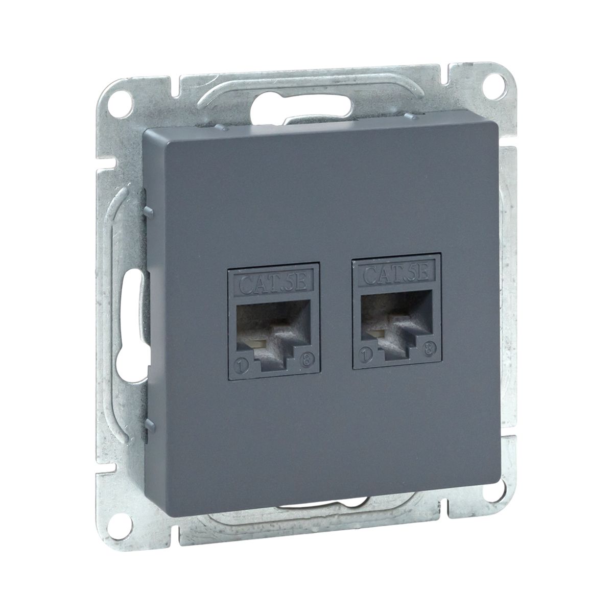 EKF Механизм розетки RJ45 - 2шт, (cat5), графит Эпика фото