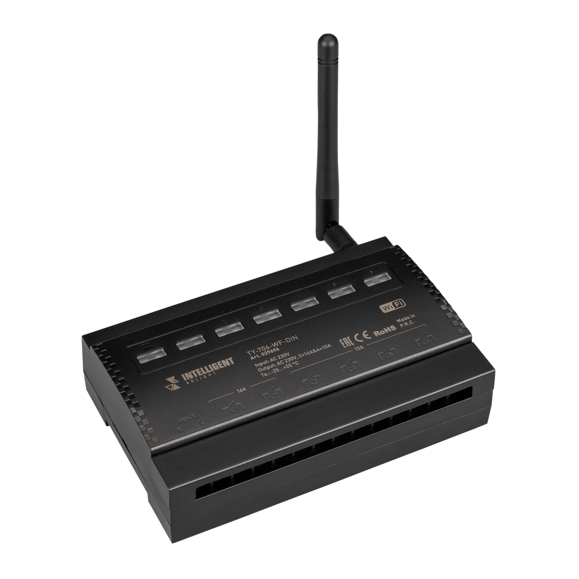 Arlight INTELLIGENT Релейный модуль TY-706-WF-DIN (230V, 2х16A + 4х10А) (INTELLIGENT -) фото